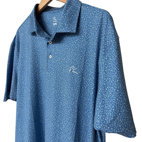 Rhoback Men's 2XL Blue “The Mulligan” Golf Polo Shirt Short Sleeve SOLD OUT! - Picture 1 of 9